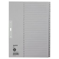 Leitz 12310085 Register DIN A4 1-31 volle Höhe Papier grau