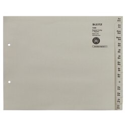 Leitz 13060085 Registerserie DIN A4 A-Z für 6Ordner Tauenpapier grau