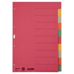 Leitz 43590000 Register DIN A4 blanko volle Höhe 230g Karton sort.