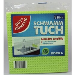 GUT & GÜNSTIG 704490 Schwammtuch 18x20cm sortiert 5St