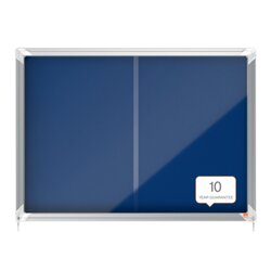 Nobo® 1902565 Schaukasten Innen 8xA4 Schiebetür Textil bl