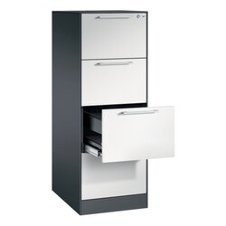 C+P Hängeregistraturschrank Asisto 440 x 1.298 x 600 mm (B x H x T) lichtgrau schwarzgrau