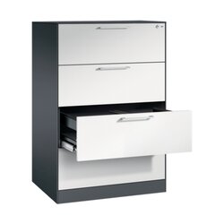C+P Hängeregistraturschrank Asisto 800 x 1.298 x 600 mm (B x H x T) lichtgrau schwarzgrau