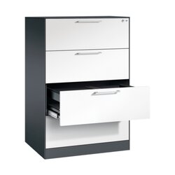 C+P Hängeregistraturschrank Asisto 800 x 1.298 x 600 mm (B x H x T) verkehrsweiß schwarzgrau