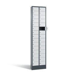 C+P Schließfachschrank Intro mit Sockel 30 Fächer anthrazitgrau