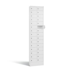 C+P Schließfachschrank Intro mit Sockel 30 Fächer verkehrsweiß