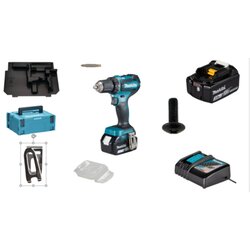 Makita® DDF485RFJ Akku-Bohrschrauber 18V/3Ah 2Akkus +Ladegerät