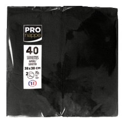 PROnappe SV623981I Serviette 38x38cm sw 40St 