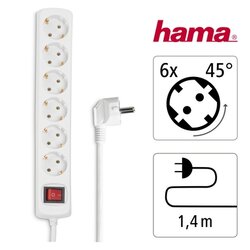 Hama 00030384 Steckdosenleiste 6fach +Schalter 1,4m ws