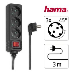 Hama 00108816 Steckdosenleiste 6fach Schalter 3m sw