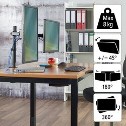 Hama Monitorschwenkarm FULLMOTION 2 Arme