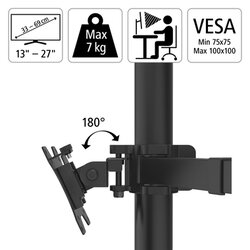 Hama 00118495 Monitorarm FULLMOTION 3fach 27Zoll sw