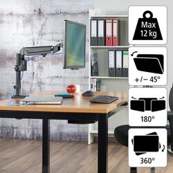 Hama Monitorschwenkarm FULLMOTION 1 Arm