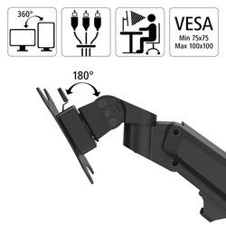 Hama Monitorschwenkarm FULLMOTION 1 Arm