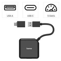 Hama USB-Hub USB-A, USB-C