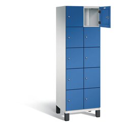 C+P Schließfachschrank Cambio 600 x 1.980 x 525 mm (B x H x T) 10 Fächer lichtgrau