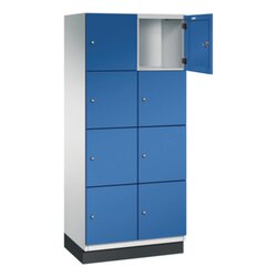 C+P Schließfachschrank Cambio mit Sockel 800 x 1.950 x 525 mm (B x H x T) 8 Fächer lichtgrau