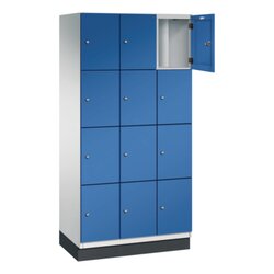 C+P Schließfachschrank Cambio mit Sockel 900 x 1.950 x 525 mm (B x H x T) 12 Fächer lichtgrau