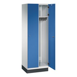 C+P Kleiderspind Cambio mit Sockel 600 x 1.950 x 525 mm (B x H x T) 2 Abteile lichtgrau