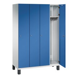 C+P Kleiderspind Cambio mit Standfuß 1.200 x 1.980 x 525 mm (B x H x T) 4 Abteile lichtgrau