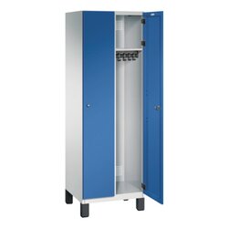 C+P Kleiderspind Cambio mit Standfuß 600 x 1.980 x 525 mm (B x H x T) 2 Abteile lichtgrau