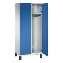 C+P Kleiderspind Cambio mit Standfuß 800 x 1.980 x 525 mm (B x H x T) 2 Abteile lichtgrau