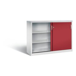 C+P Schiebetürenschrank Acurado 2 x 3 Ordnerhöhen 1.600 x 1.200 x 500 mm (B x H x T) lichtgrau