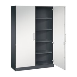 C+P Flügeltürenschrank Asisto 1.200 x 1.980 x 435 mm (B x H x T) schwarzgrau