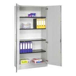 C+P Flügeltürenschrank Asisto 1.000 x 1.980 x 435 mm (B x H x T) lichtgrau
