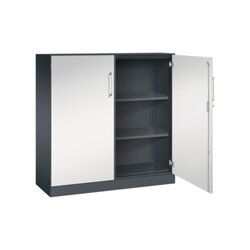 C+P Flügeltürenschrank Asisto 1.200 x 1.310 x 435 mm (B x H x T) schwarzgrau
