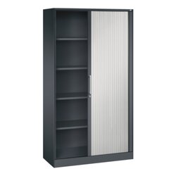 C+P Rollladenschrank Asisto 5 Ordnerhöhen 1.000 x 1.980 x 435 mm (B x H x T) schwarzgrau