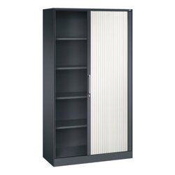 C+P Rollladenschrank Asisto 5 Ordnerhöhen 1.000 x 1.980 x 435 mm (B x H x T) schwarzgrau