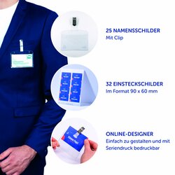 Avery Zweckform Namensschild 90 x 60 mm (B x H)