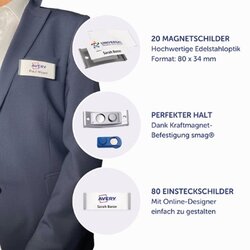 Avery Zweckform Namensschild polar® classic 80 x 34 mm (B x H) 20 St./Pack.