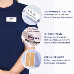 Avery Zweckform Namensetikett wieder ablösbar 63,5 x 29,6 mm (B x H)
