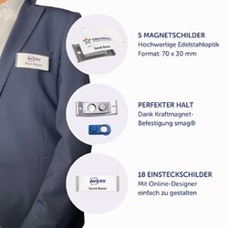 Avery Zweckform Namensschild polar® classic 70 x 30 mm (B x H) 5 St./Pack.