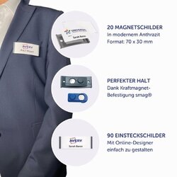 Avery Zweckform Namensschild polar® classic 70 x 30 mm (B x H) 20 St./Pack.