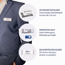 Avery Zweckform Namensschild polar® classic 68 x 22 mm (B x H) 20 St./Pack.