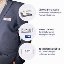 Avery Zweckform Namensschild polar® classic 68 x 22 mm (B x H) 10 St./Pack.