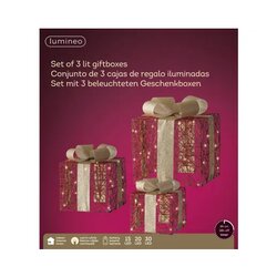LUMINEO Lichtfigur Geschenkschachtel rot
