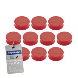 magnetoplan® 1665006 magnetoplan Magnet Ergo Large 34mm rot 10 St./Pack.