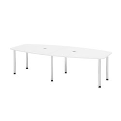Hammerbacher Konferenztisch KT28C Stahl, verchromt weiß