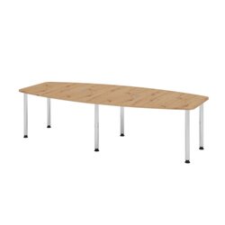 Hammerbacher Konferenztisch KT28C Stahl, verchromt asteiche