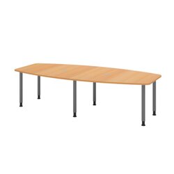 Hammerbacher VKT28C/6/G Hammerbacher Konferenztisch 280cm 6RRFüße bu/gr