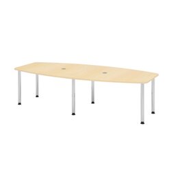 Hammerbacher Konferenztisch KT28C Stahl, verchromt ahorn