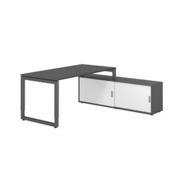 Hammerbacher Schreibtischkombination RSE16 Farbe der Tischplatte graphit Farbe des Korpus graphit Farbe des Gestells graphit