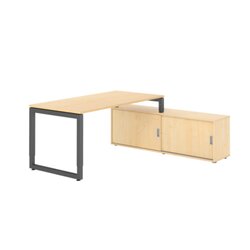 Hammerbacher Schreibtischkombination RSE16 Farbe der Tischplatte ahorn Farbe des Korpus ahorn Farbe des Gestells graphit