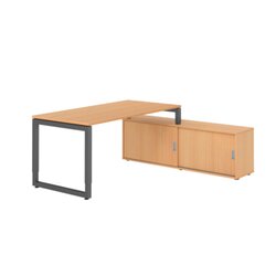 Hammerbacher Schreibtischkombination RSE16 Farbe der Tischplatte buche Farbe des Korpus buche Farbe des Gestells graphit