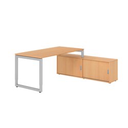 Hammerbacher Schreibtischkombination RSE16 Farbe der Tischplatte buche Farbe des Korpus buche Farbe des Gestells silber
