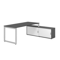 Hammerbacher Schreibtischkombination RSE19 Farbe der Tischplatte graphit Farbe des Korpus grapit Farbe des Gestells silber